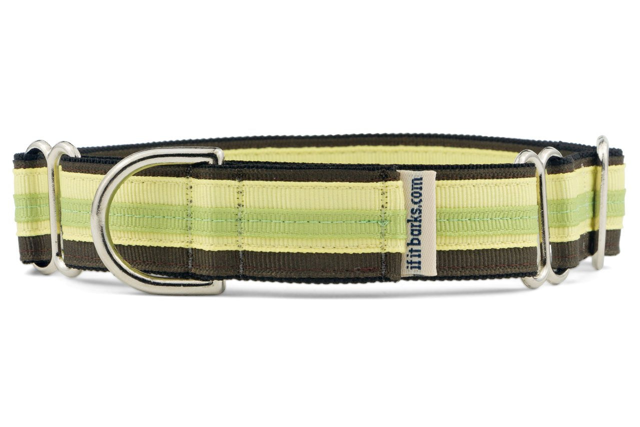 If It Barks 1 Martingale Collar For Dogs, Adjustable Nylon, Usa Made, Small, Key Lime Pie