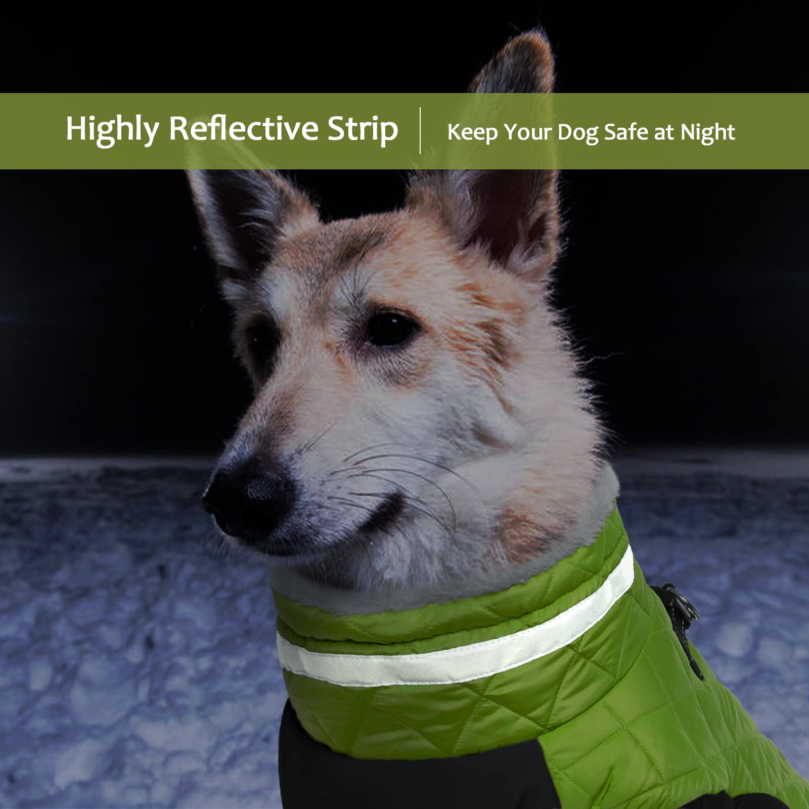 Lelepet Warm Dog Winter Coat,XXX-Large Dog Coat Waterproof Dog Jacket with Harness Dog Cold Weather Coats Windproof Reflective D