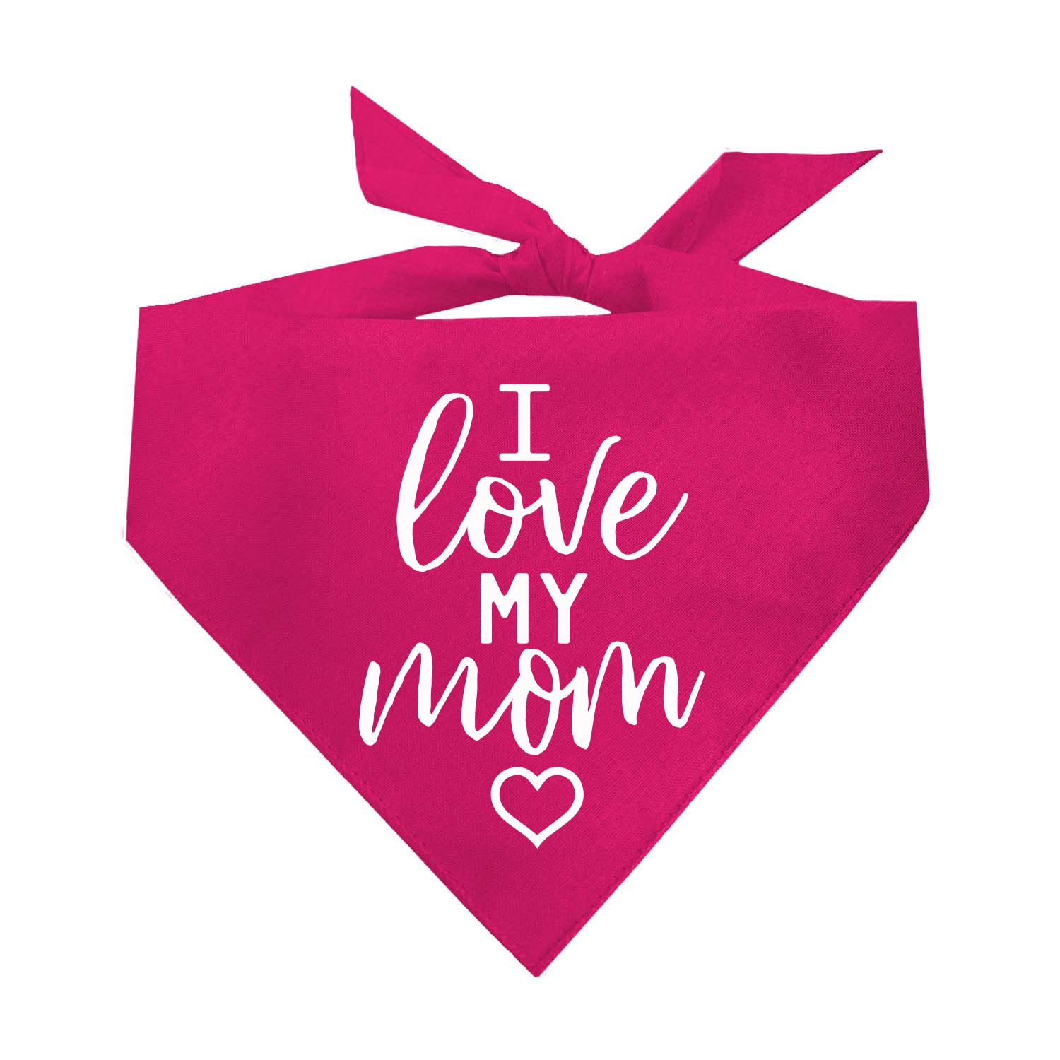 I Love My Mom Valentine'S Day, Mother'S Day Dog Bandana (Hot Pink, Xs 177)