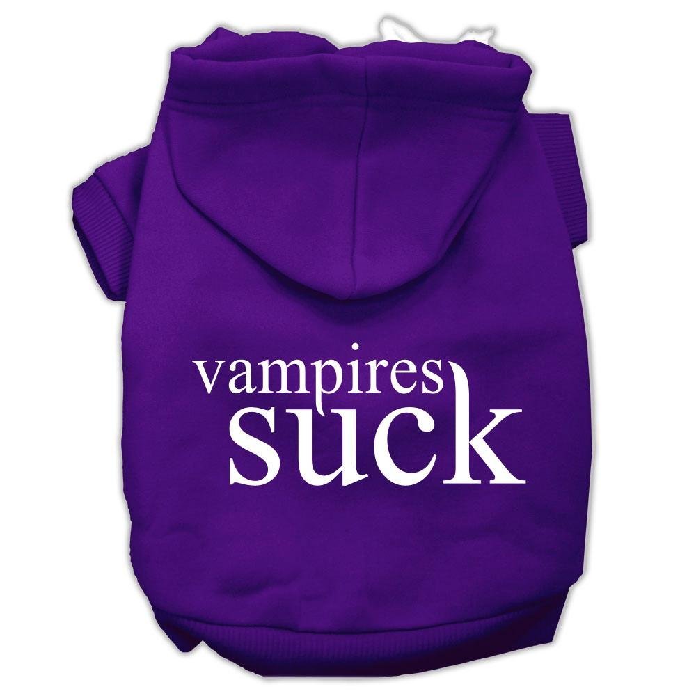 Halloween Pet, Dog & Cat Hoodie Screen Printed, &quot;Vampires Suck&quot; Purple 3XL (25-35 lbs.)