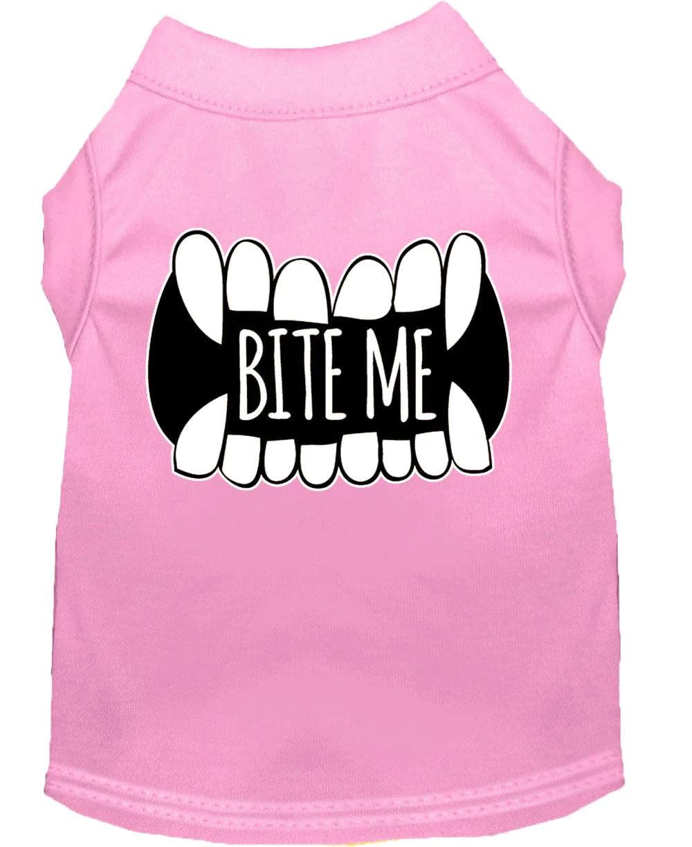 Bite Me Screen Print Dog Shirt Light Pink Xxxl 20