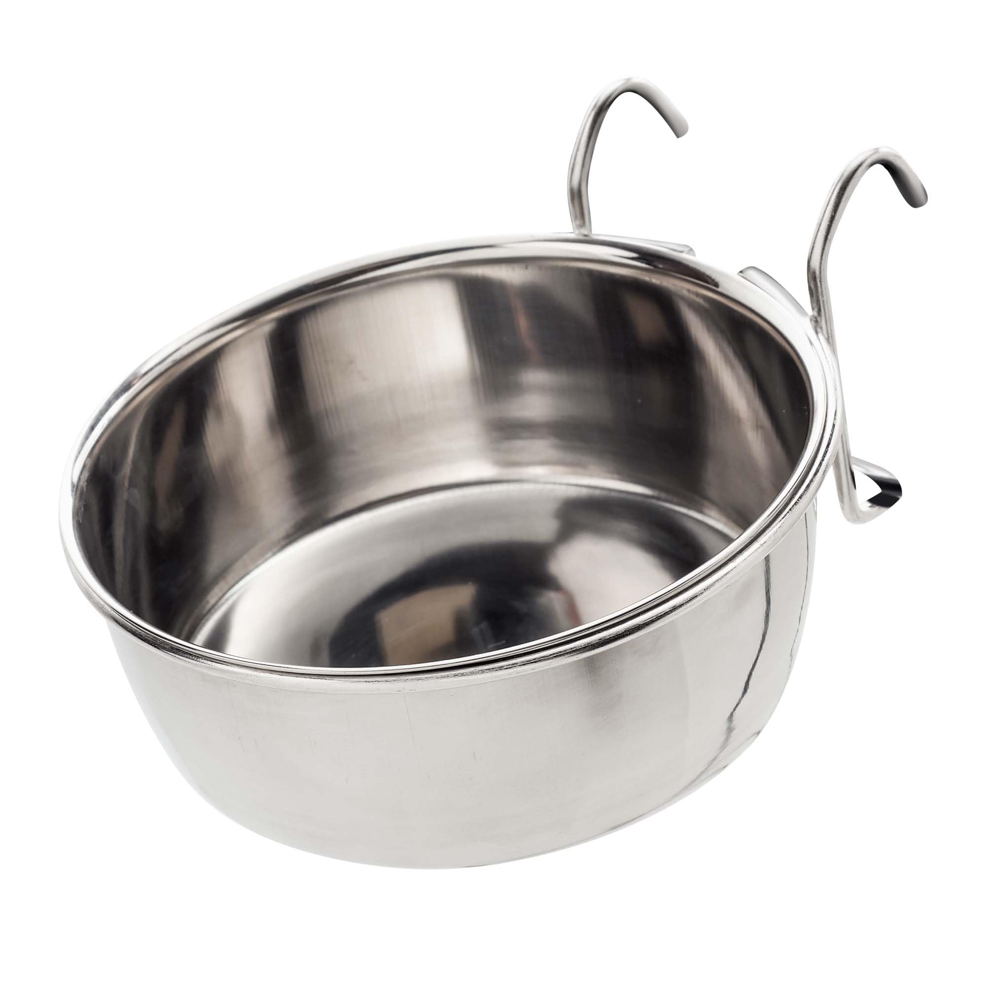 SPOT Stainless Steel Coop Cup with Wire Hooks - Durable, Chew-Resistant Food Bowl for Cages and Crates, Ideal for Feeding Birds,
