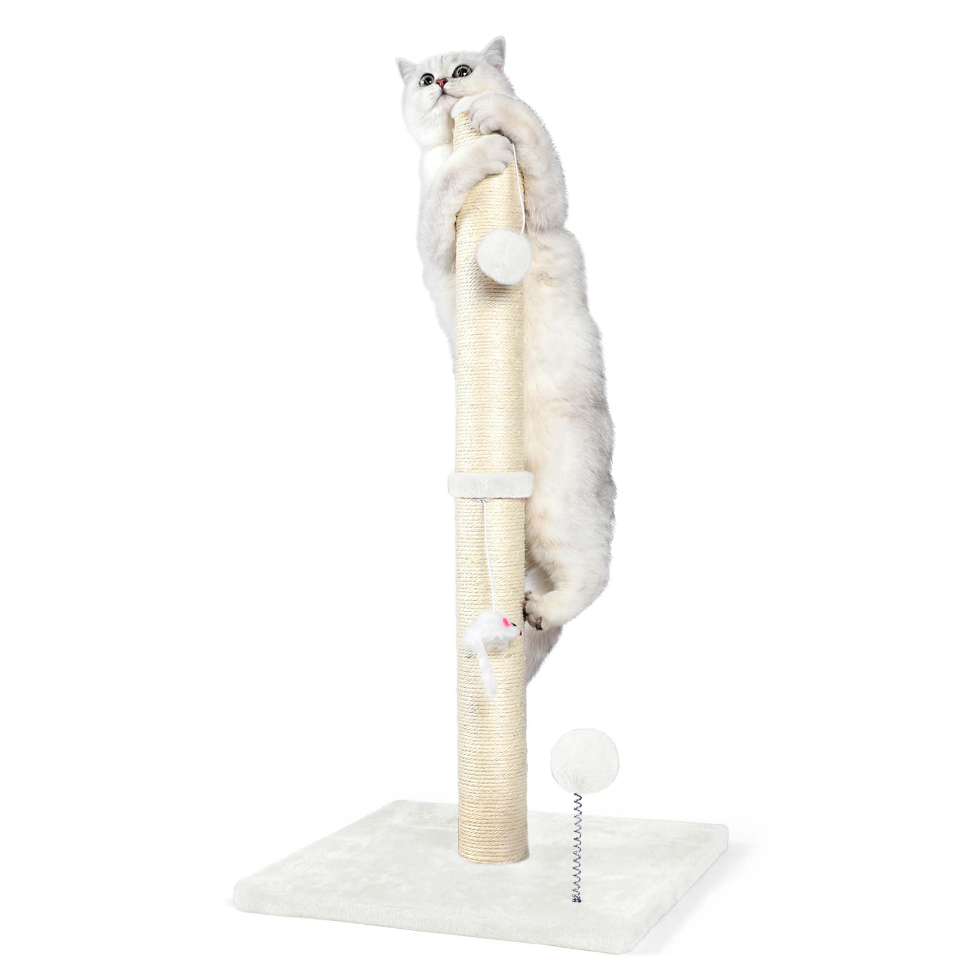 ANWA 32 Tall Cat Scratching Posts for Indoor Cats, 3-in-1 Cat Scratching Post with Plush Toys, Premium Sisal Post for Cats at Al