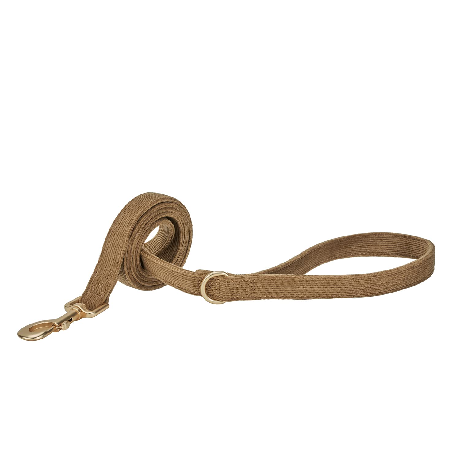 Petiry Soft Corduroy Fibric Dog Leash, 5 Feet Length Lead With Heavy Duty Rotating Hook, For Small Medium Dogs.(S,Brown)