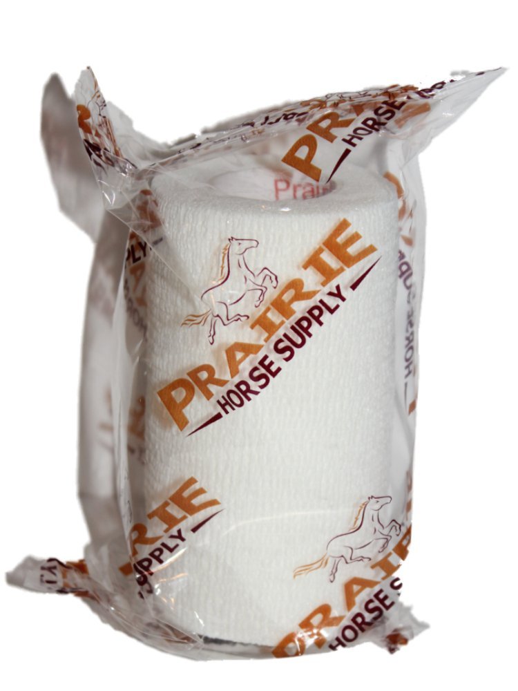 3 Inch Vet Wrap Tape Bulk (White) (Pack of 12) Self Adhesive Adherent Adhering Flex Bandage Grip Roll for Dog Cat Pet Horse