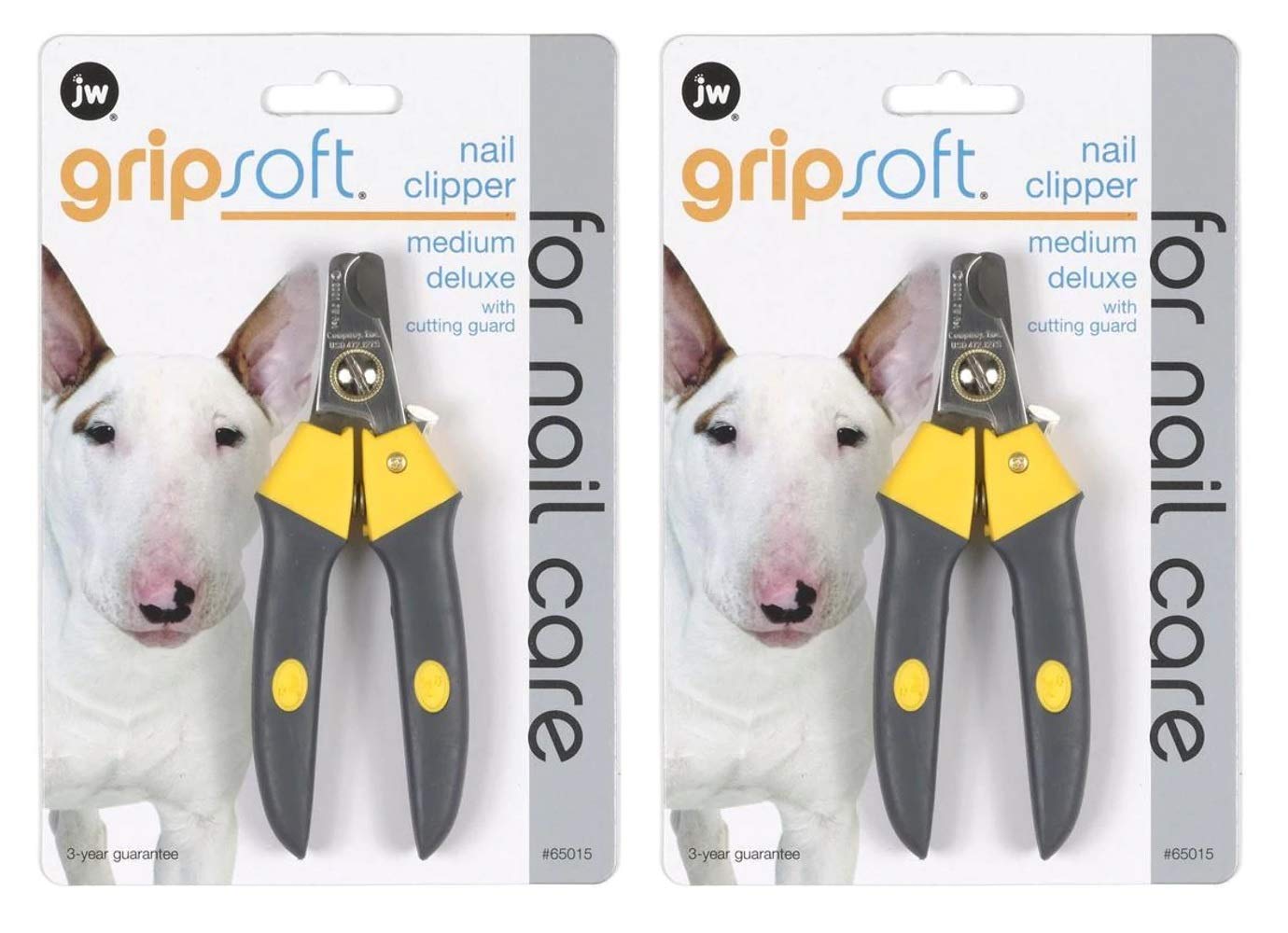 JW Pet 2 Pack of Gripsoft Deluxe Nail Clippers, Medium, for Medium Dogs