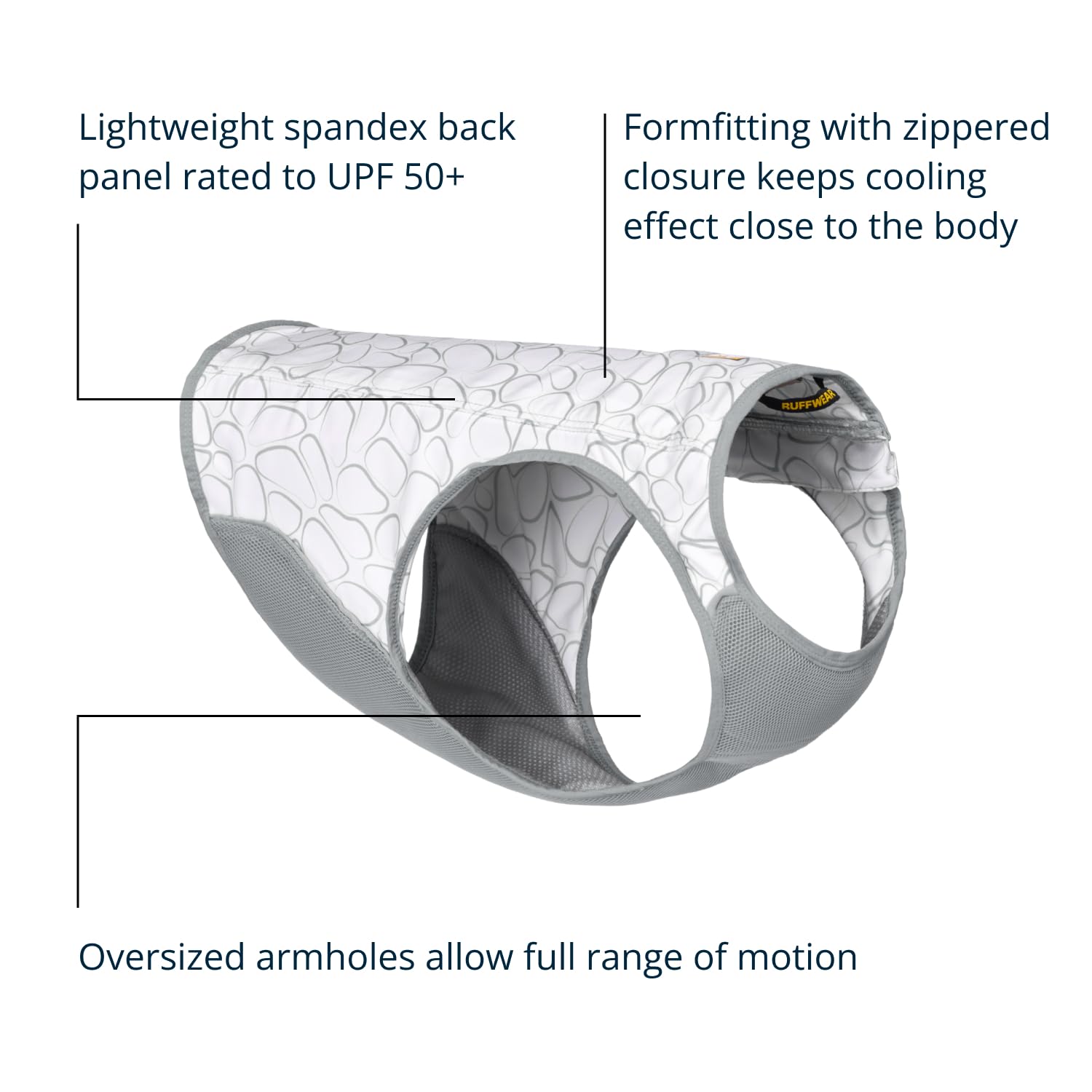 Ruffwear, Swamp Cooler Zip Dog Vest, Evaporative Cooling For Hot Weather, Graphite Gray, Small