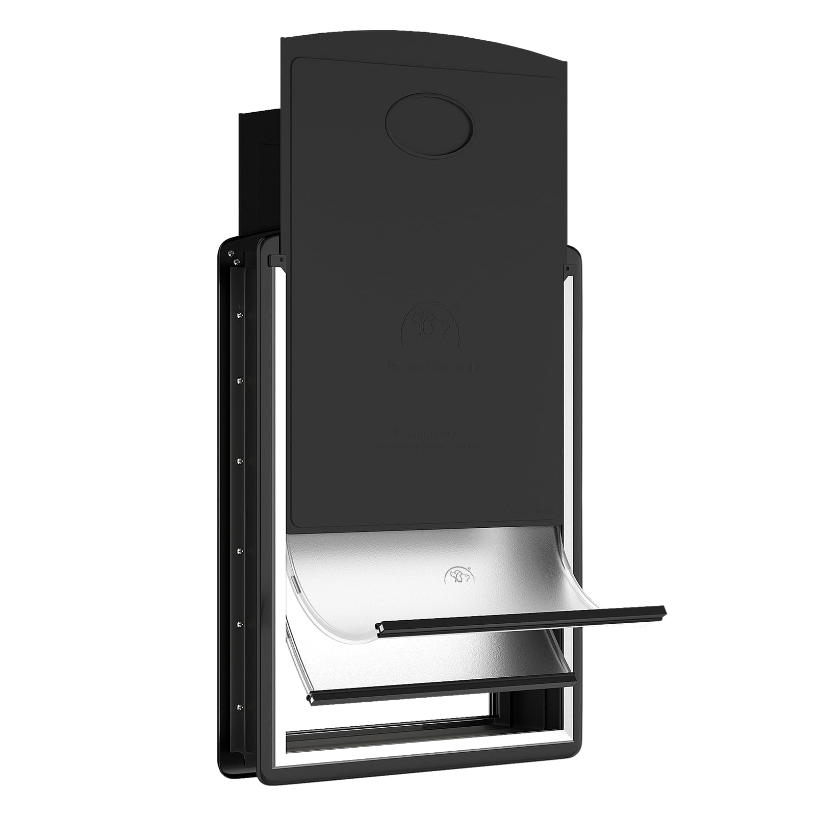 Mavricflex Extra Large Dog Door For Door - All-Stainless Steel Frame, Weather-Resistant Double Soft Flaps, 2 Sliding Abs Panels 