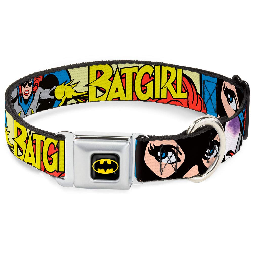 Buckle-Down Seatbelt Buckle Dog Collar - Batgirl In Action W/Face Close-Up - 1' Wide - Fits 11-17' Neck - Medium
