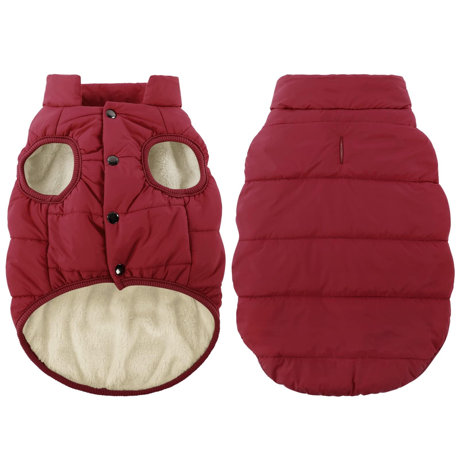 Asenku Windproof Winter Coat - Waterproof Jacket, Warm Vest For Cold Weather - 2 Layers Fleece Lined Pet Apparel For Small Mediu