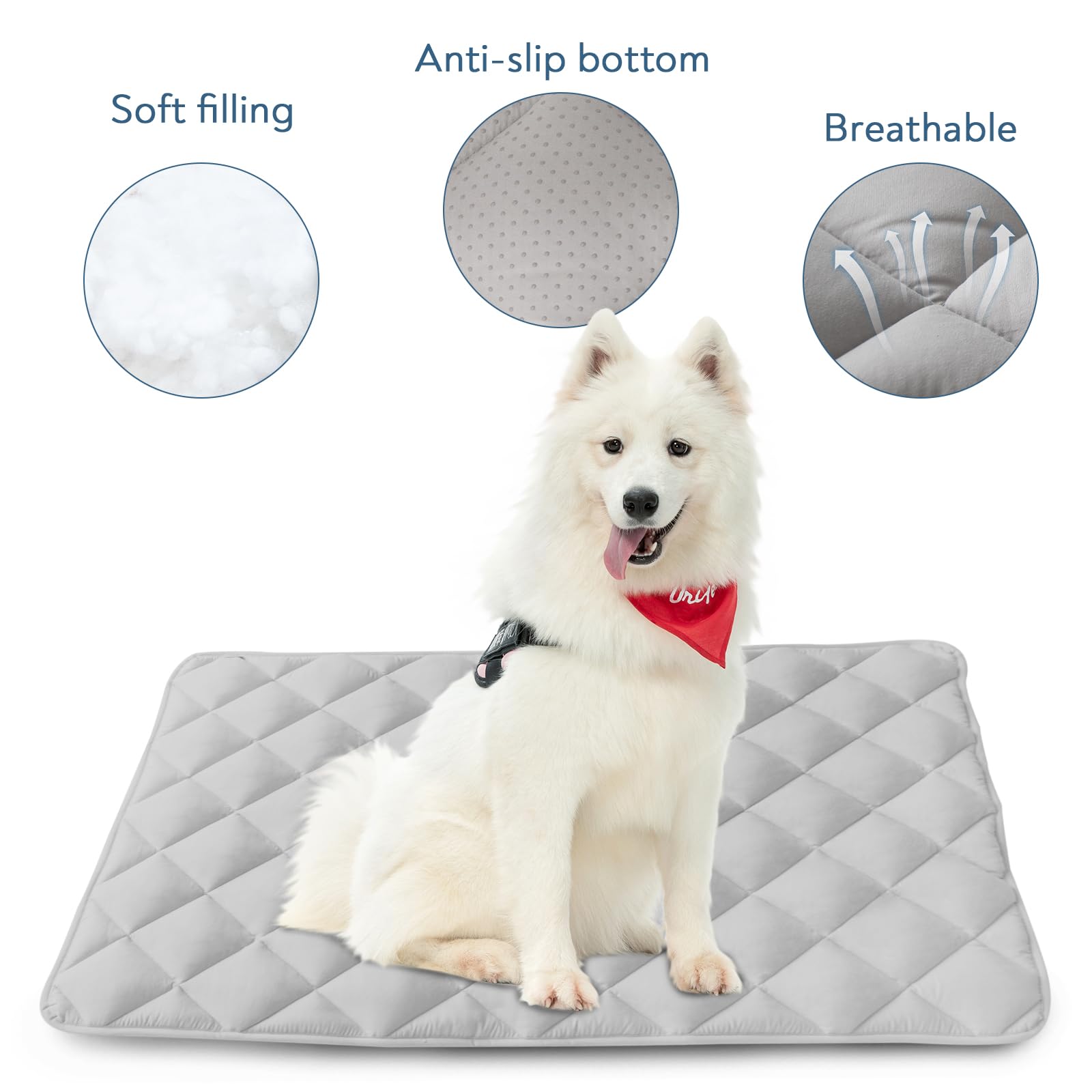 Dog Crate Pad 2 Pack (36'' X 23''), Soft Dog Crate Mat With Anti-Slip Bottom, Machine Washable Kennel Pad, Crate Pads For Dog Ca