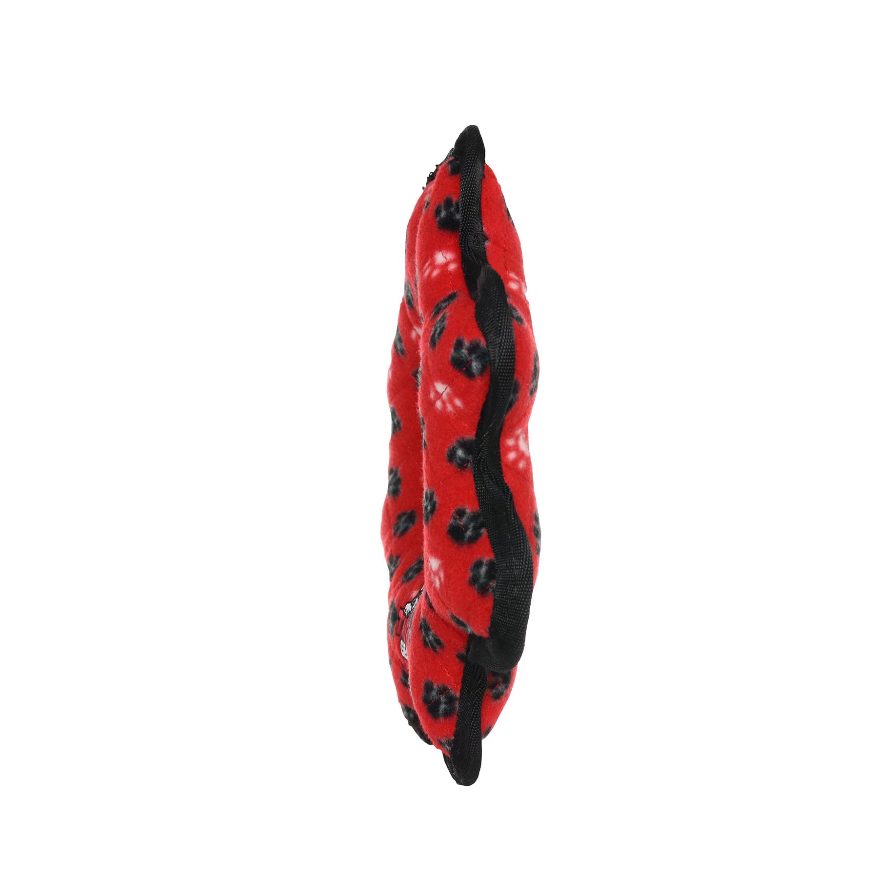 TUFFY Ultimate Gear Ring Dog Toy - Durable Fleece, Interactive Play, Regular Size, Red Paw, Model T-U-GR-RP