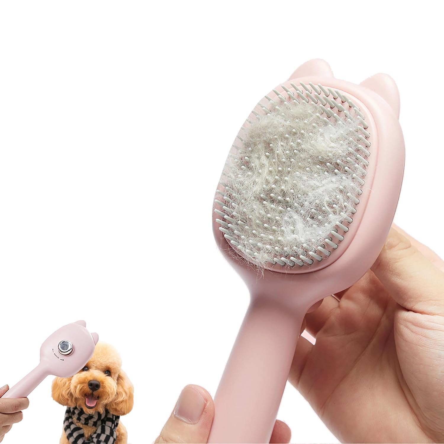 Maeelou Self-Cleaning Dog Brush For Small Breeds - Adjustable Bristle Grooming Tool For Puppies, Yorkies, Shih Tzus, Maltipoos &