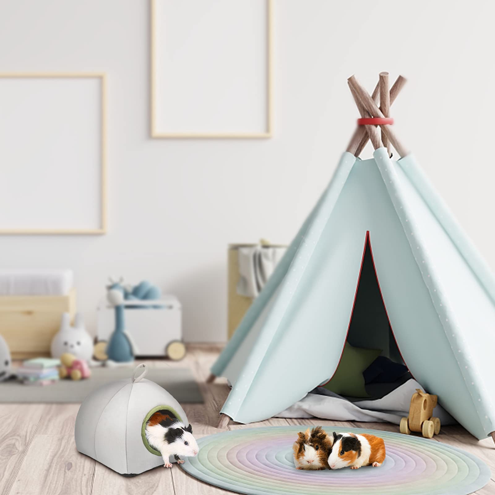 Yuepet Guinea Pig Beds 2 Pack - Washable Guinea Pig Cage Accessories Small Animal Bed Hideout For Guinea Pig, Chinchilla, Hamste