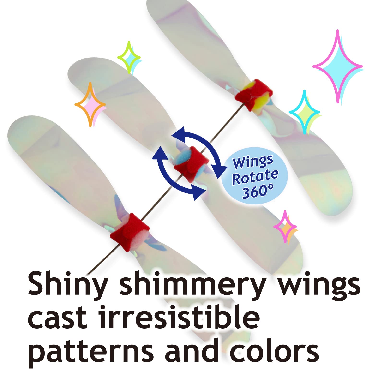 Necoichi Crinkly Critters Dancing Dragonfly Trio Wire Cat Wand No.1 Selling Cat Toy In Japan