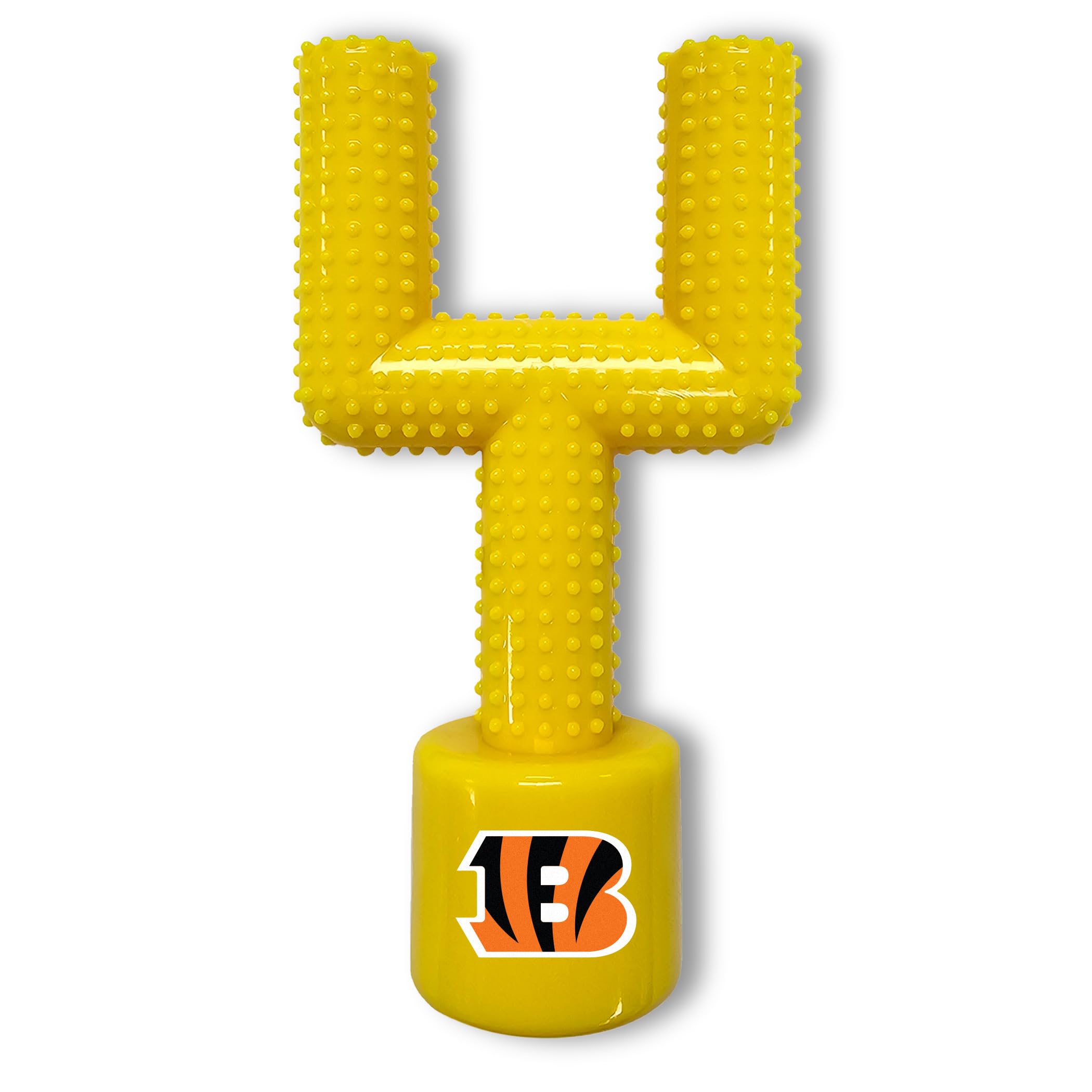 Nfl Cincinnati Bengals Mega-Chew Hard Nylon Bacon-Flavored Dog Bone Football Goal Post Chew Toy. Interactive Tasty Fun Dog Chew 