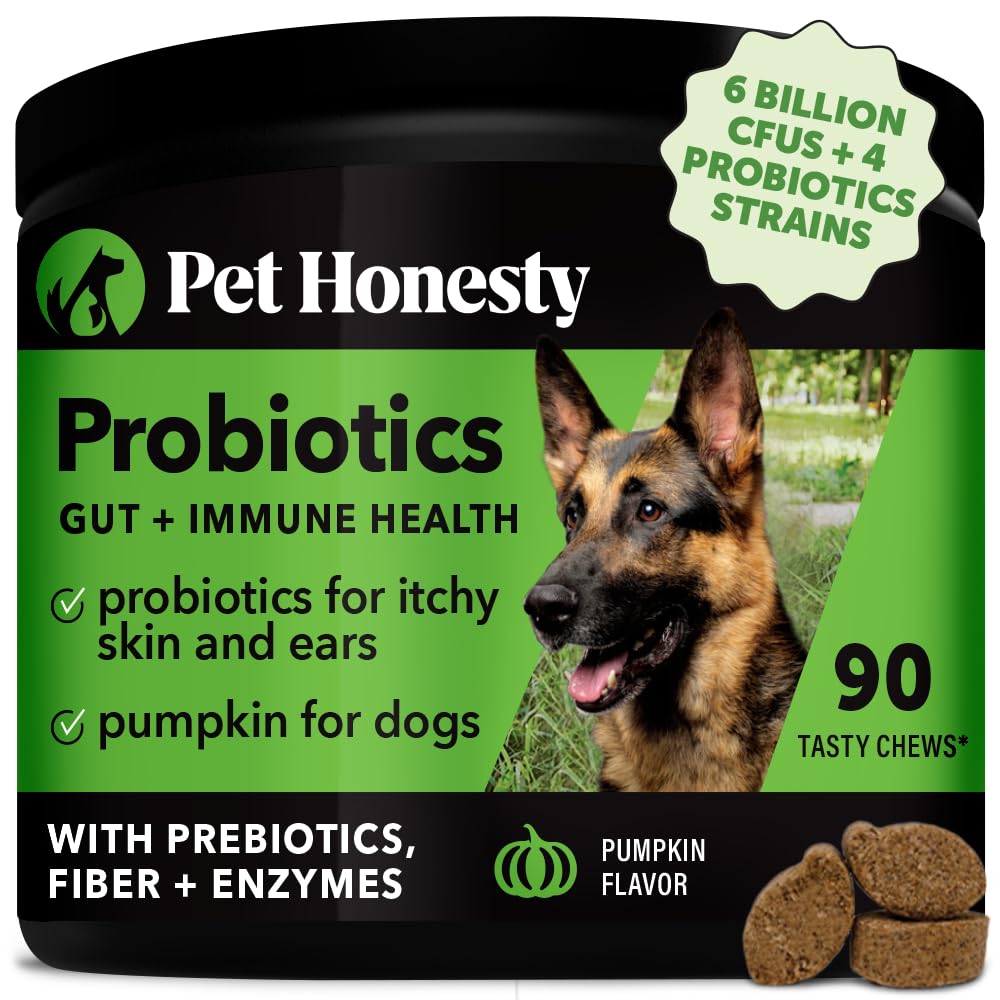 Pet Honesty Probiotics for Dogs, Dog Probiotics for Digestion Support, Digestive Enzymes Promotes Gut Health, Immunity Health & 