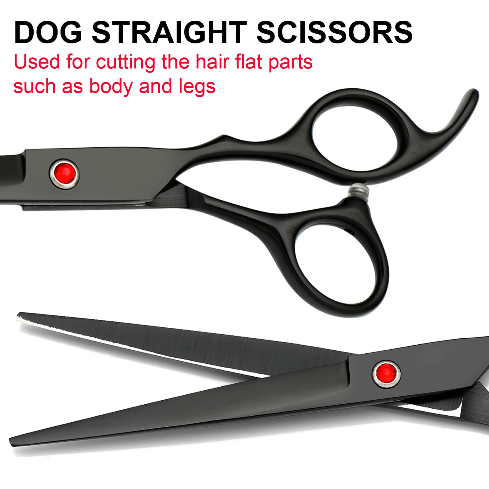 Faigeo Professional Dog Grooming Scissors Set Stainless Steel Dog Grooming Kit - Thinning, Curved Scissors And Comb For Dog Cat