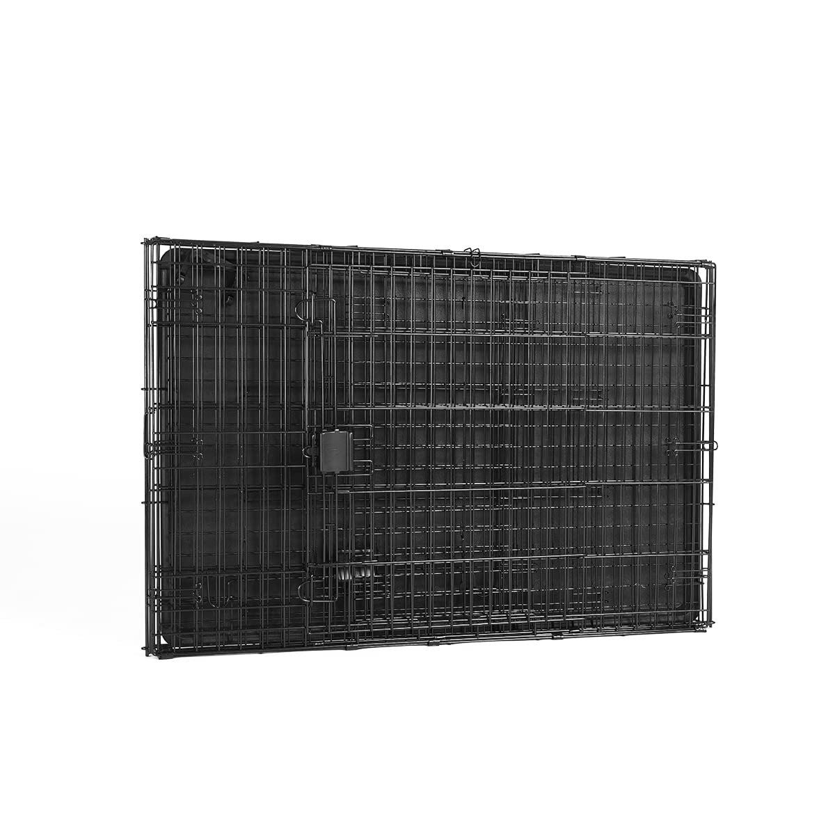 Amazon Basics Durable Foldable Metal Wire Dog Crate, Double Door, 42"x28"x30", Black, Model 9001N-42B