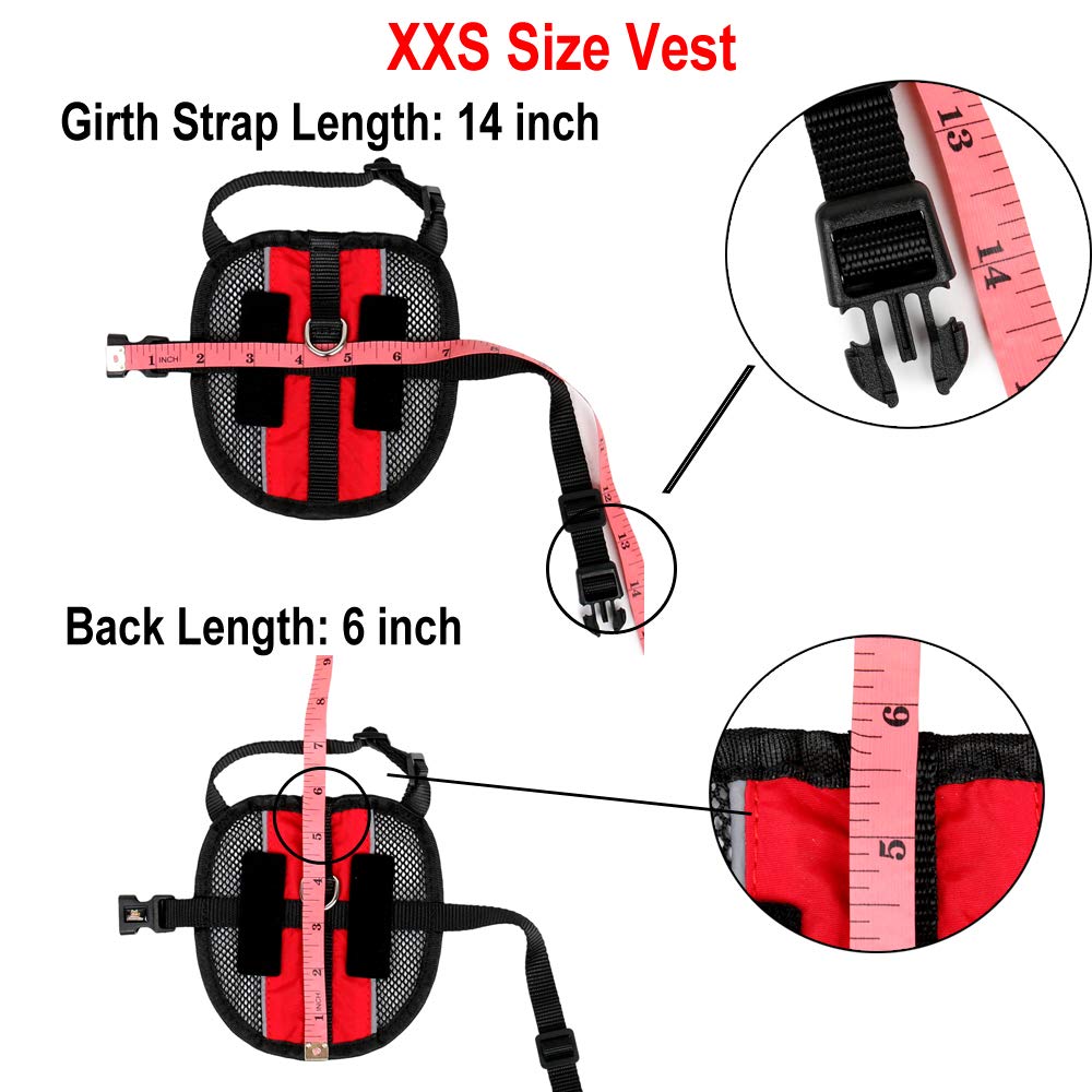 Plutus Pet Service Dog Vest With 2 Removable Patches, Light Weight And Breathable Mesh Service Animal Harness,Perfect For Summer And Hot Days,Red,Xxs Girth 11-14'