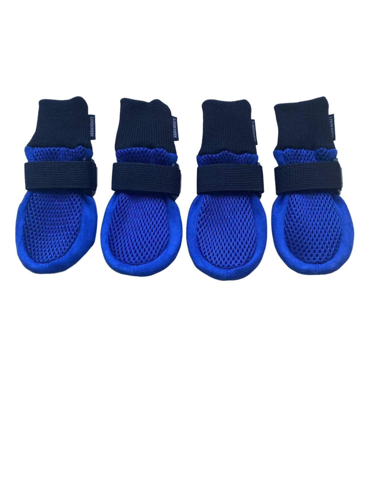 Lonsuneer Dog Shoes Soft And Lightweight With Breathability For Spring Summer And Fall Set Of 4 Size Medium Blue