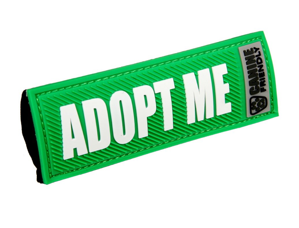 Canine Friendly Bark Notes Patch For Collar Or Leash, Adopt Me, 3/4' Width