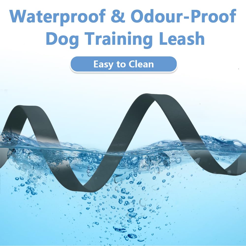 Ploughnavi Working Dog Leash, Waterproof Lead For Tracking Training, Odor-Proof Long Line For Puppy, Medium And Large Dogs (Dark