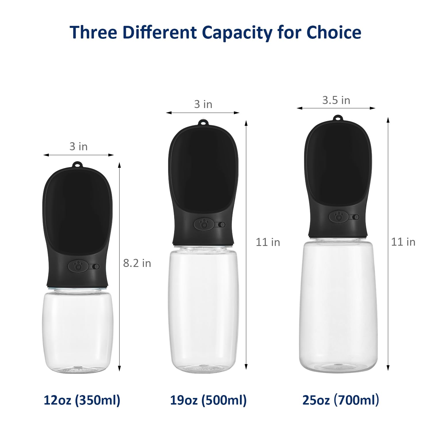 Wepet Portable Dog Water Bottle, 19 Oz, Leak Proof Puppy Water Dispenser With Drinking Feeder For Pets Outdoor Walking, Hiking,