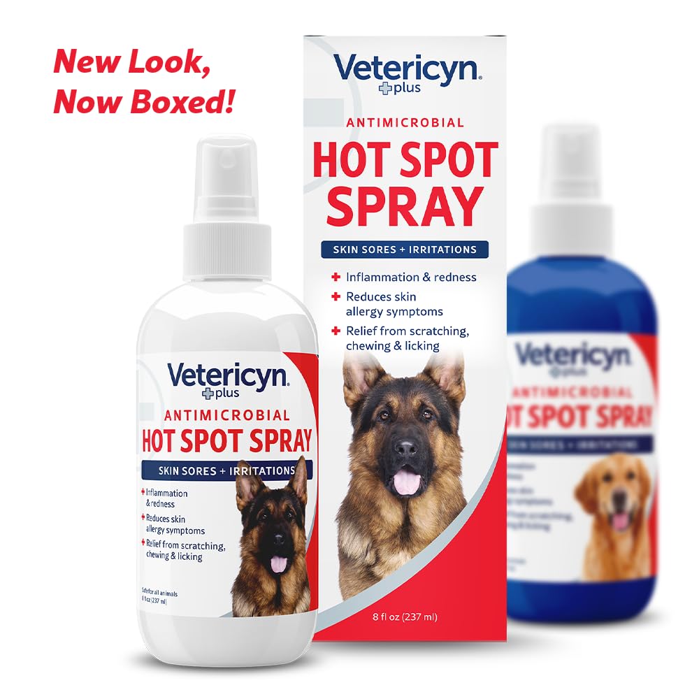 Vetericyn Plus Hot Spot Spray for Dogs Skin Sores and Irritations | Itch Relief for Dogs and Prevents Chewing and Licking at Ski