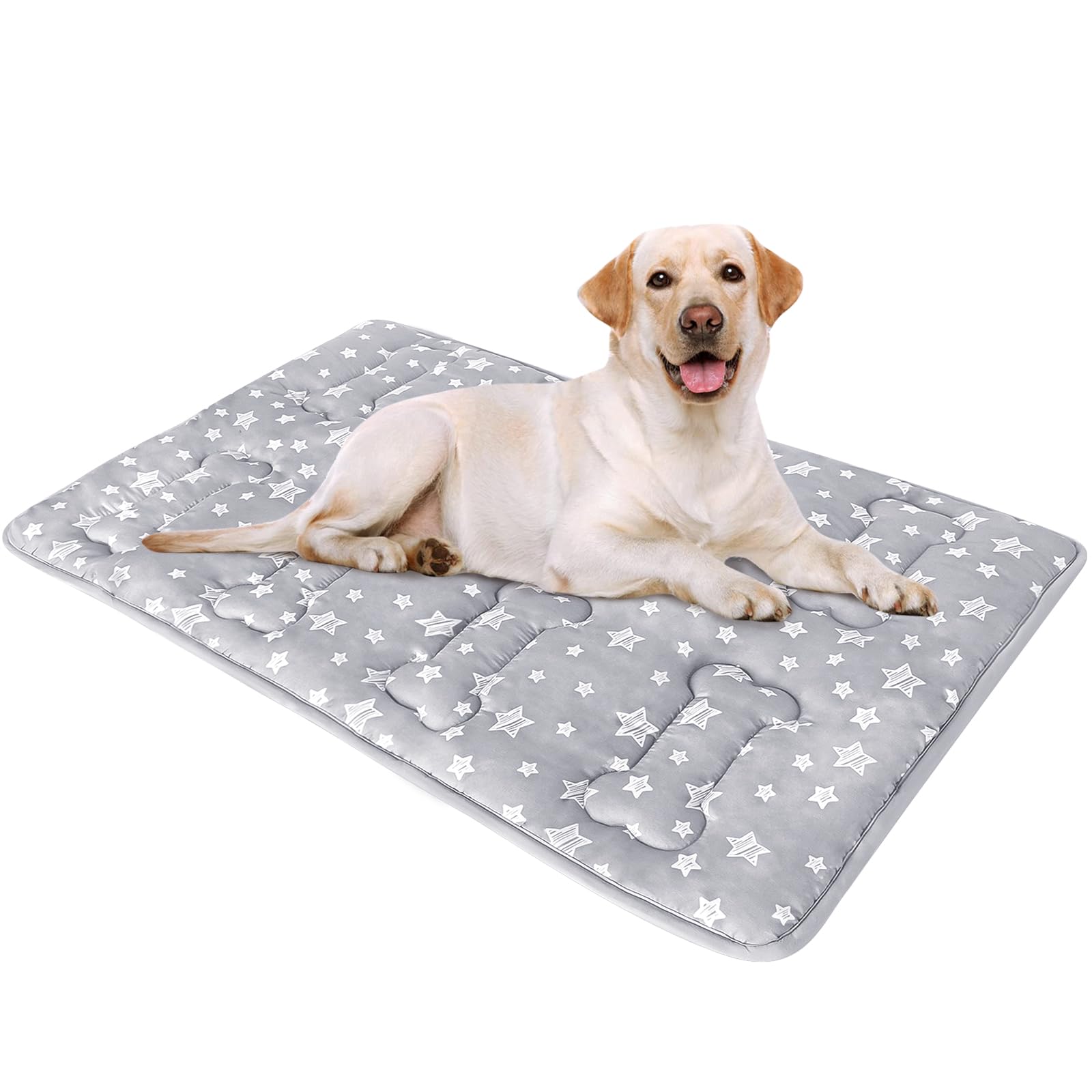 Dog Crate Mat (36'' X 23''), Soft Dog Bed Mat With Cute Stars, Personalized Dog Crate Pad, Anti-Slip Bottom, Machine Washable Ke