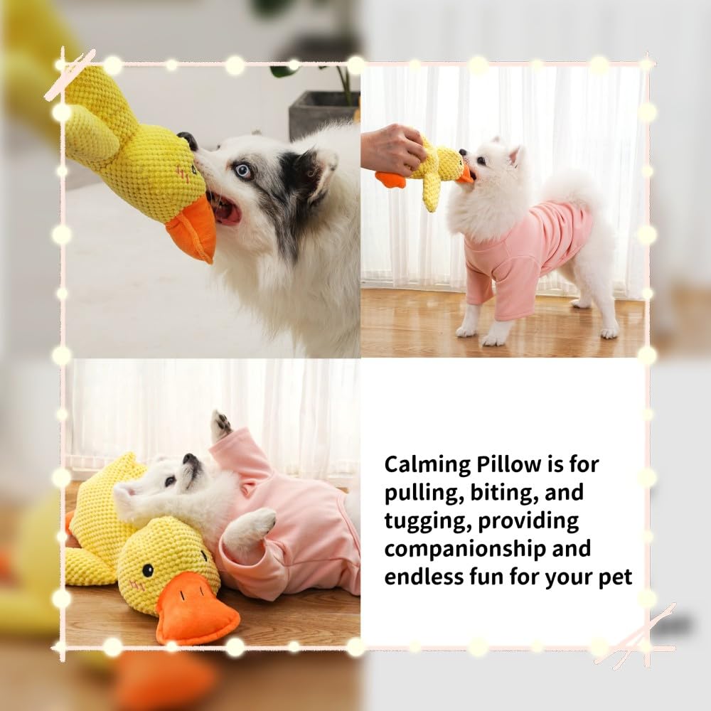 Mellow Dog Calming Duck, 2025 New Calming Duck Dog Toy, The Mellow Dogs Calming Pillow With Quacking Sound, Soft Stuffed Duck Do