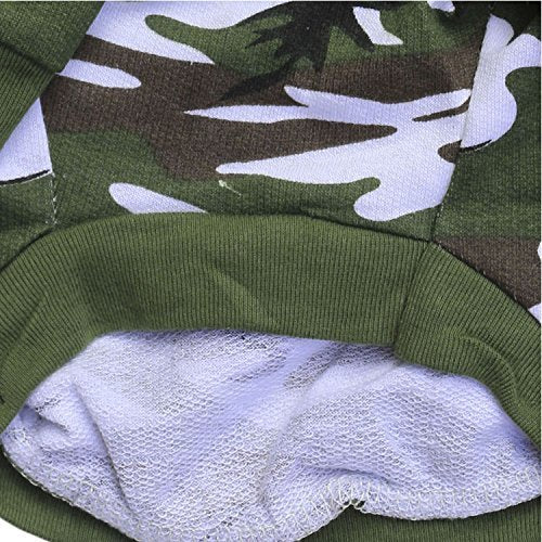 Droolingdog Camo Dog T-Shirt - Green Small To Medium Dog Outfits; Shirt For Boys