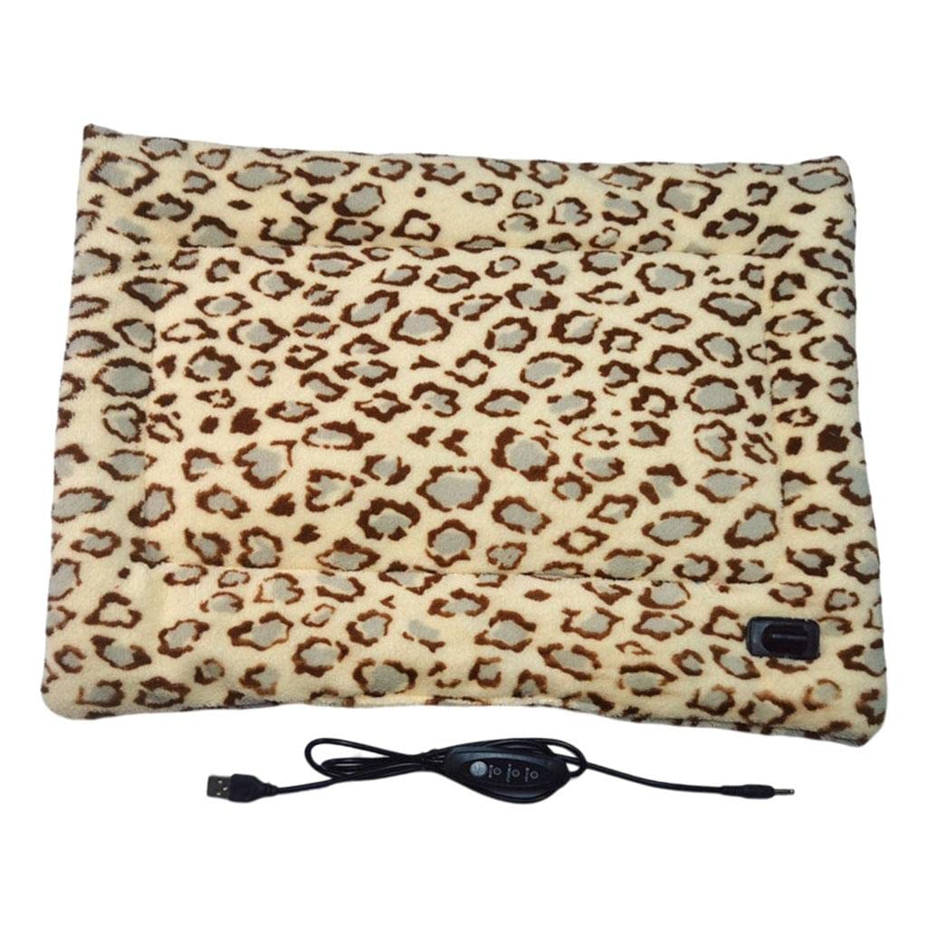 ZOOMELLA Pet Heating Pad Electric Blanket Heated Mat Warming Bed Three Grade Leopard Pet Supplies|Dog Supplies|Beds