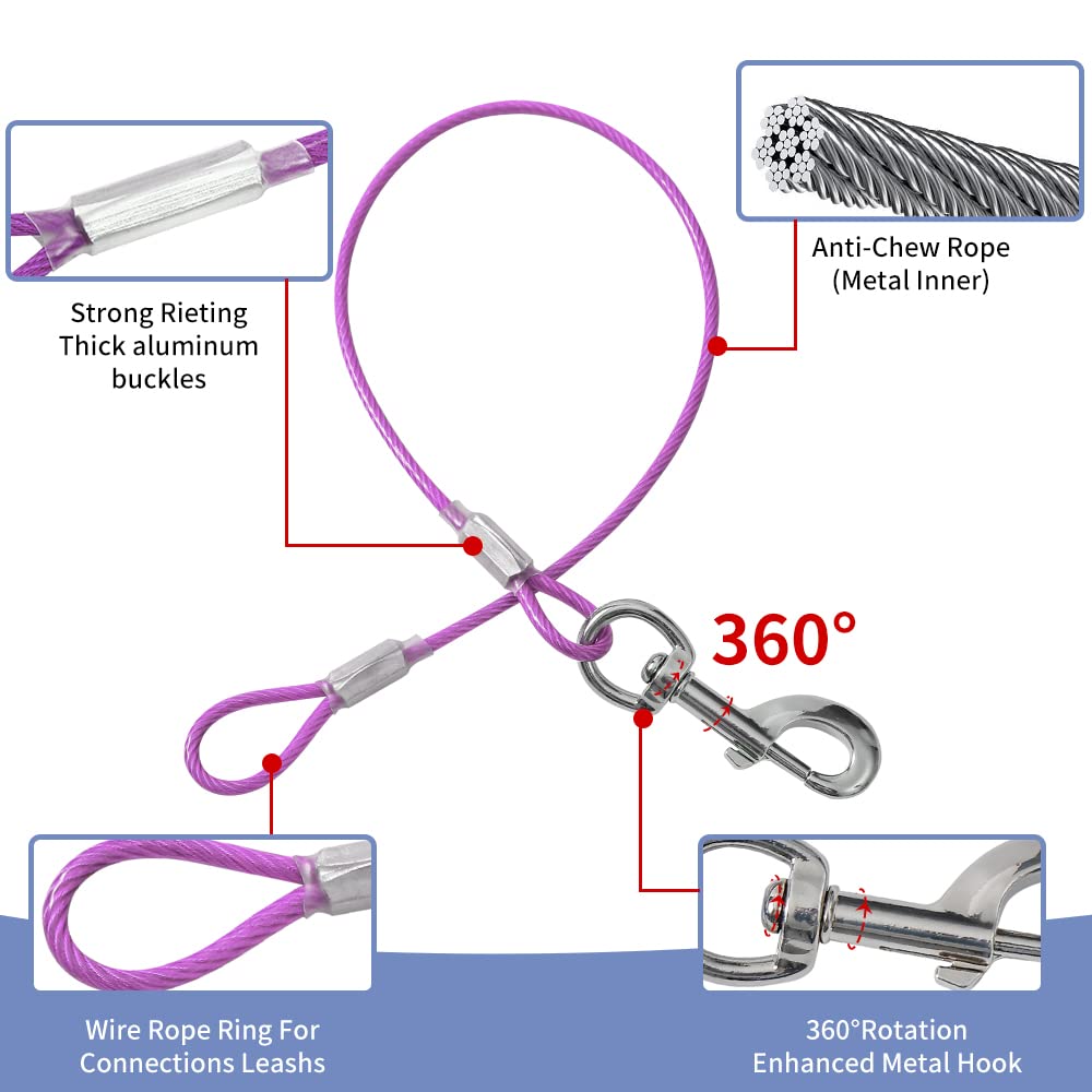 Chew Proof Dog Leash Extension,Support Add To Any Leash & Collar & Harness,Dog Lead Extender For Large And Medium Dogs Walking R