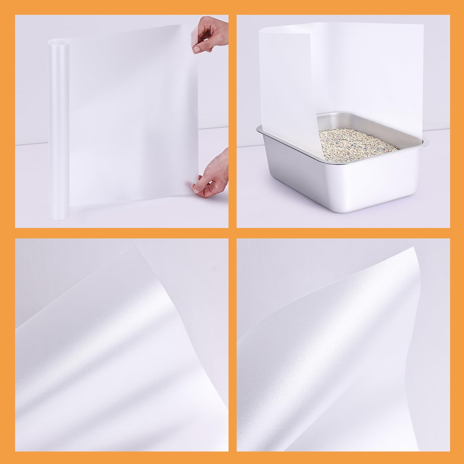 Cat Litter Box Pee Shields, One-Piece Seamless, Cuttable 70.8' X 15.8' Oversized Panel, Transparent, Easy To Clean, 16.4Ft Sup