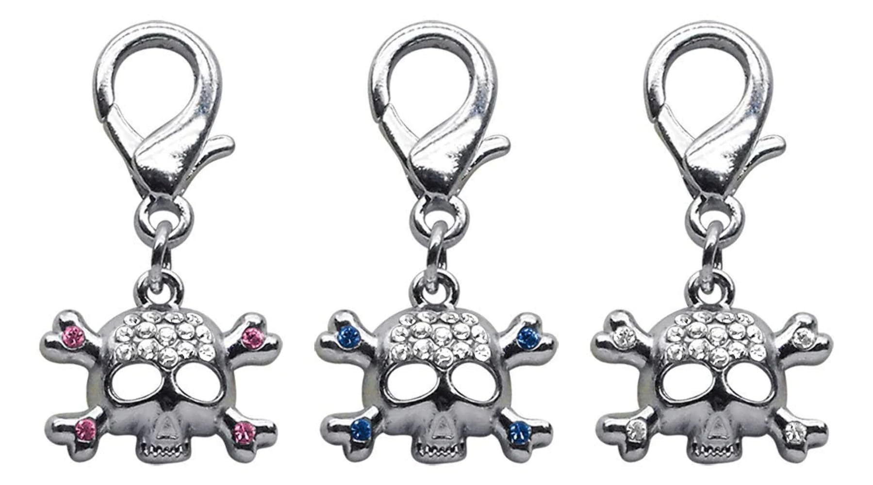Mirage Pet Products Lobster Claw Skull Charm Pink