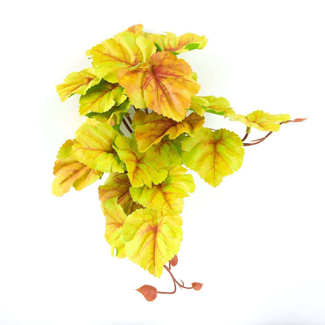 Woledoe Reptile Plants For Terrarium, Amphibian Habitat Decor Artificial Hanging Plants With Suction Cup - Fake Heuchera Micrant