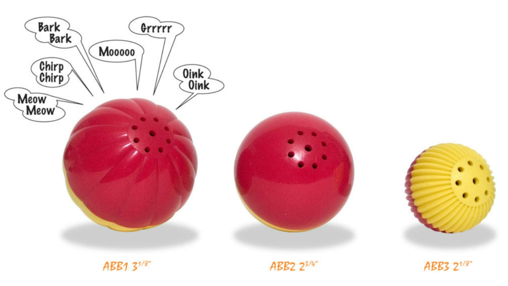 Pet Qwerks Animal Sounds Babble Ball - Chew Dog Toy - Small