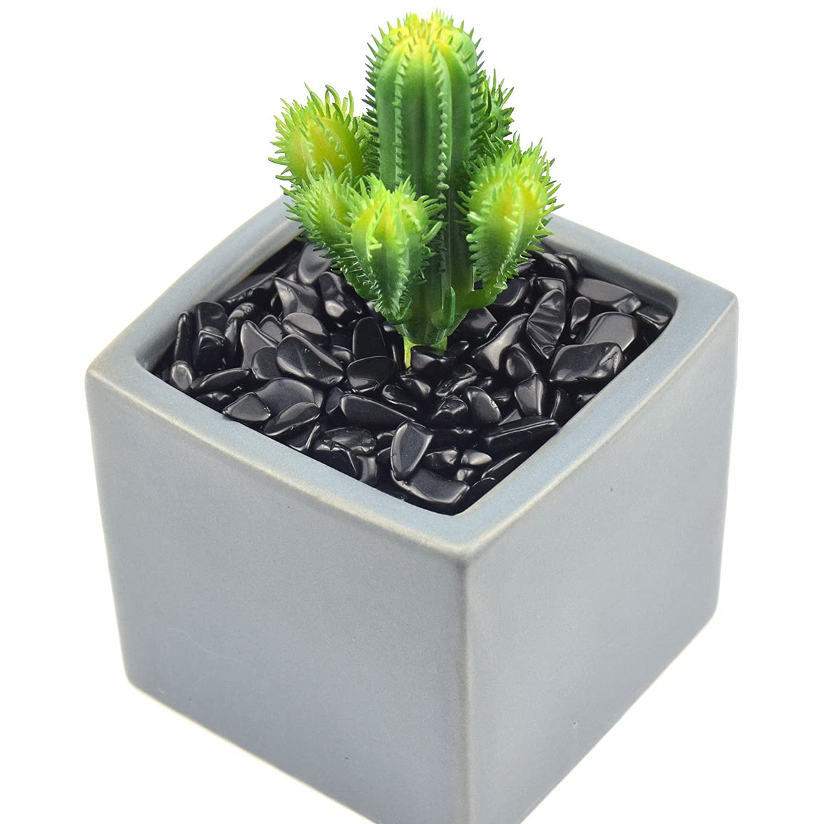 Wayber 1 Lb/460G Black Obsidian Quartz Crystal Stones Irregular Decorative Rocks Aquarium Pebbles Gravels For Fish Turtle Tank/Succulent Plants/Air Plants Decoration (Fill 1 Cup)