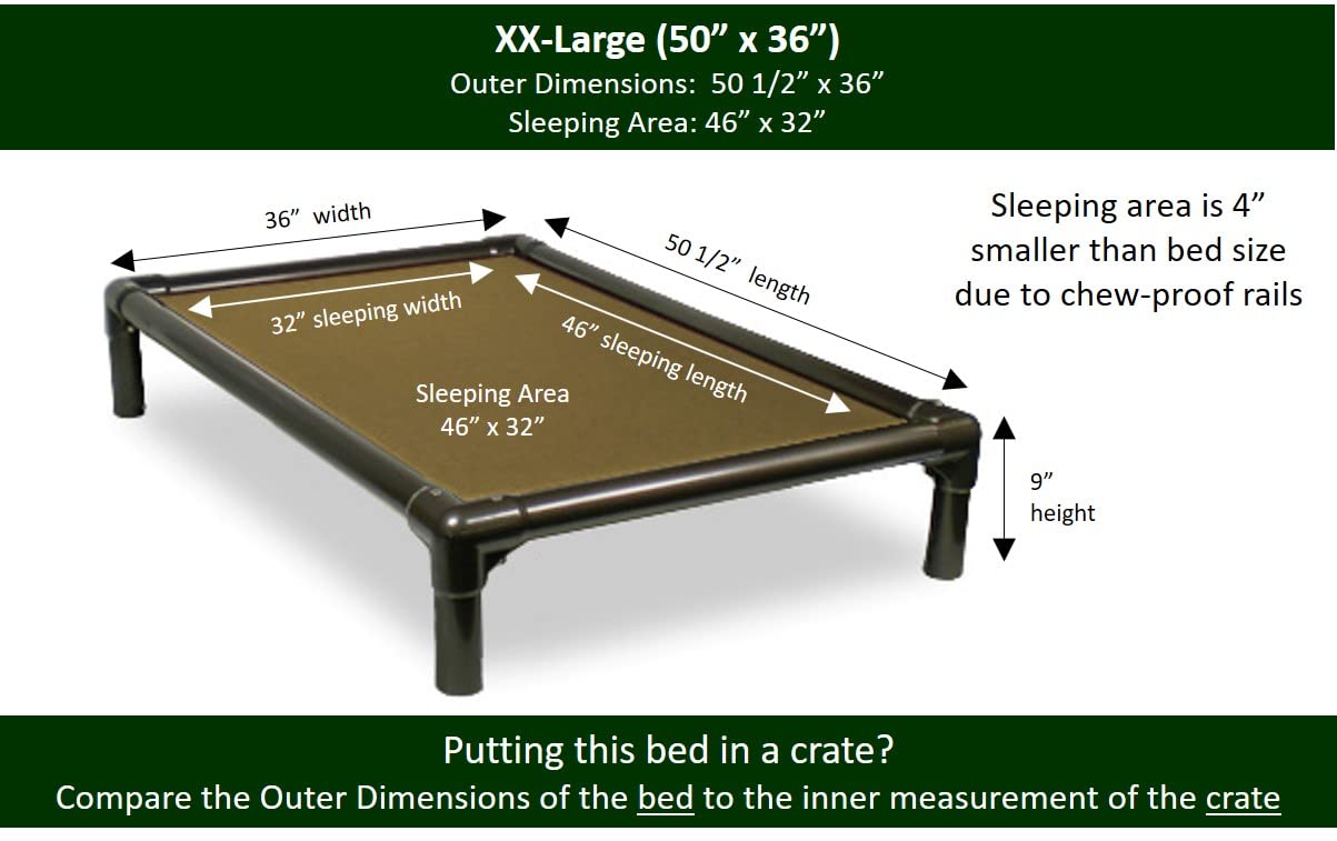 Kuranda Chewproof Dog Bed - Walnut PVC - 50'' x 36'' - Cordura Nylon - Gold