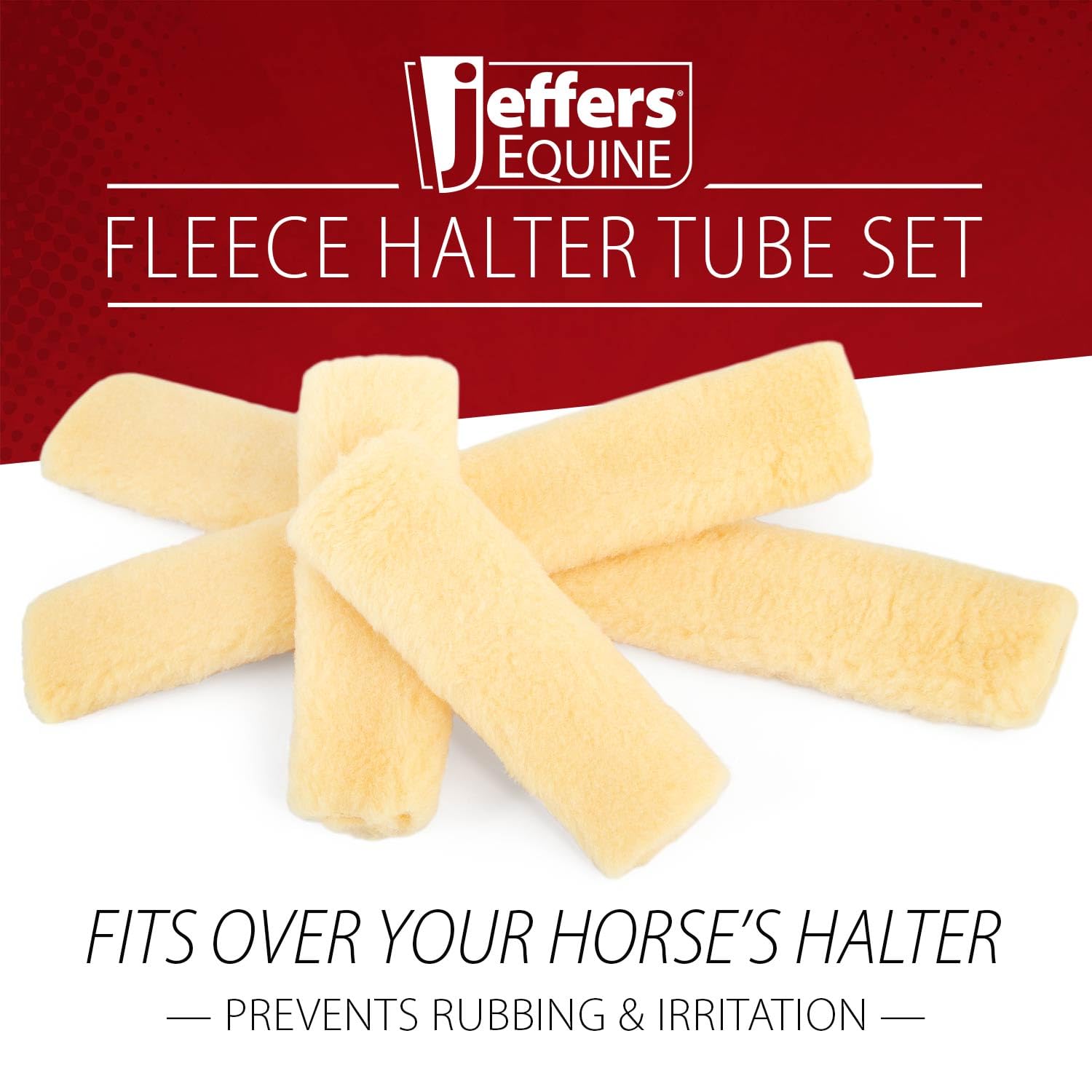 Jeffers Equine Horse Fleece Halter Tube Set - 4 Piece Soft Padded Nose Guard Cover for Comfortable Horse Training and Travel