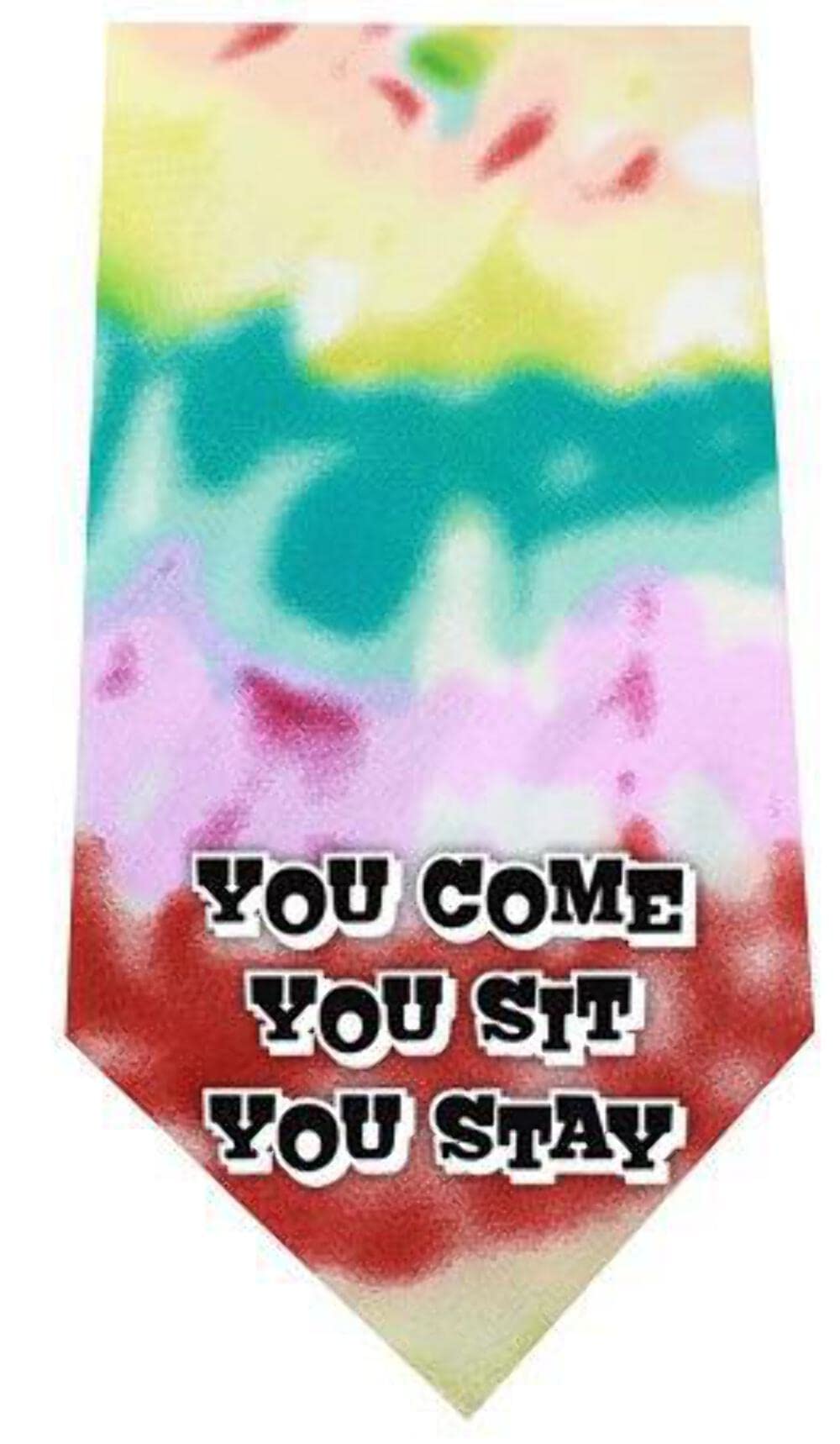 Mirage Pet Products You Come, Sit, Stay Screen Print Bandana Tie Dye