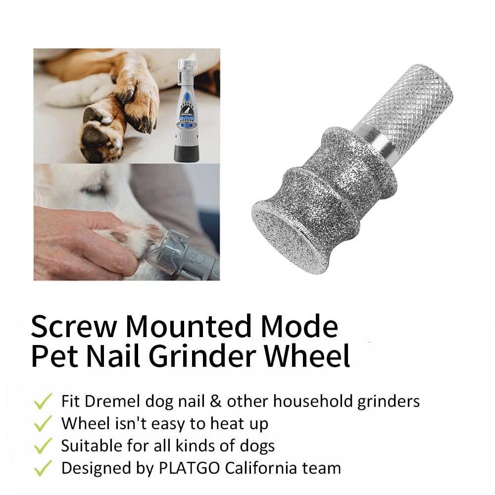 Platgo Jumbo+60 Diamond Dog Nail For Dremel, Screw-Mounted Mode Nail Dremel Tool For Dogs, Especially Suitable For Long-Haired D
