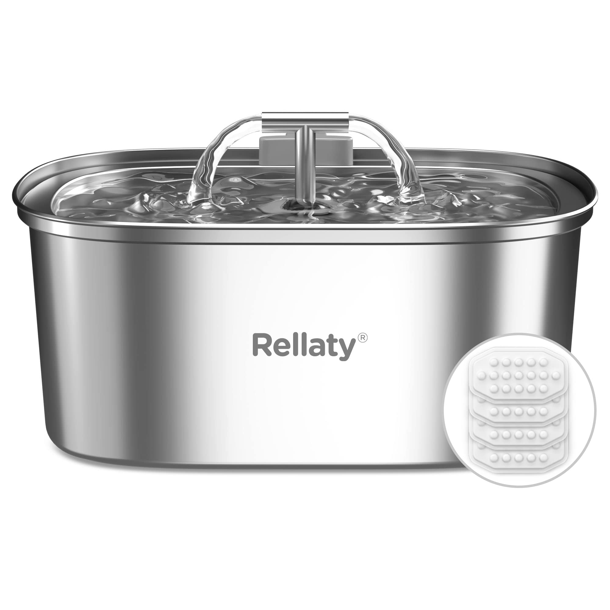 Cat Water Fountain Stainless Steel: 3.2L/108oz Pet Fountain Water Bowl Dog Drinking Dispenser Cat Feeding & Watering Supplies An