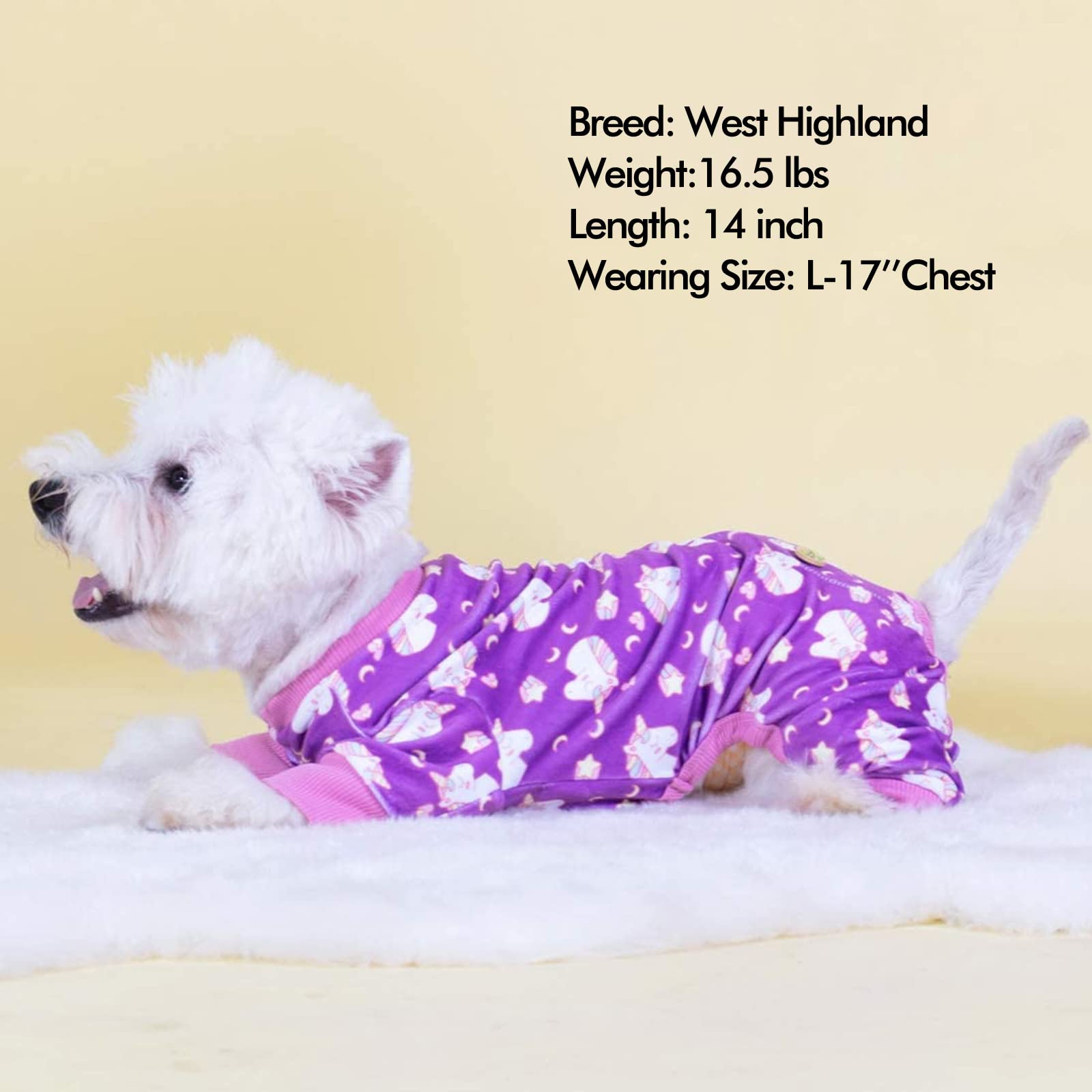 Kyeese Dog Pajamas For Large Dogs Unicorn Soft Material Stretchable Dog Pajamas Onesie Pet Pjs Dog Clothes