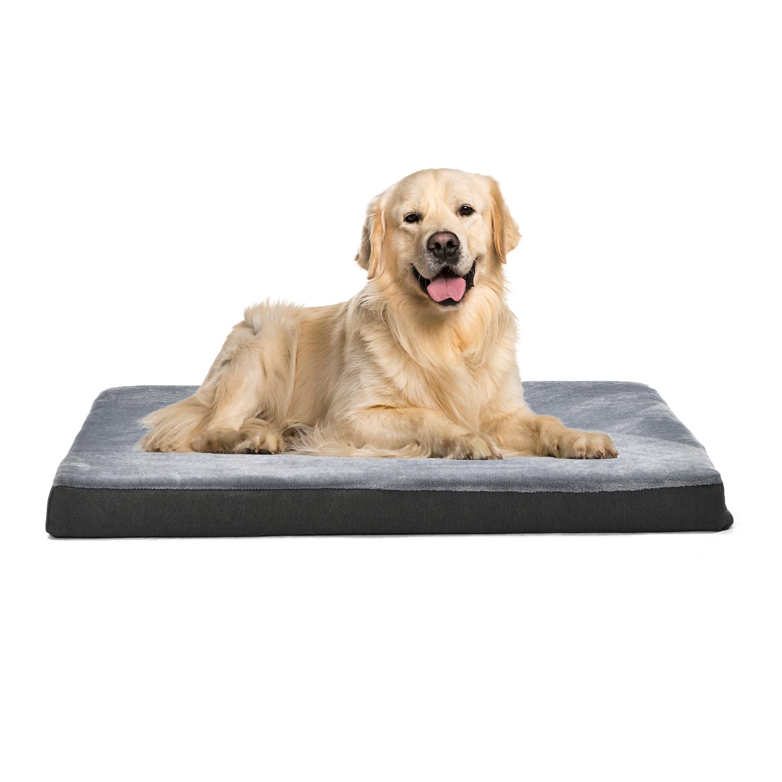 Amazon Basics Orthopedic Dog Bed Medium - Couch Style, Machine Washable, Non-Skid Removable Cover, 50'' X 34'' X 5'', Grey