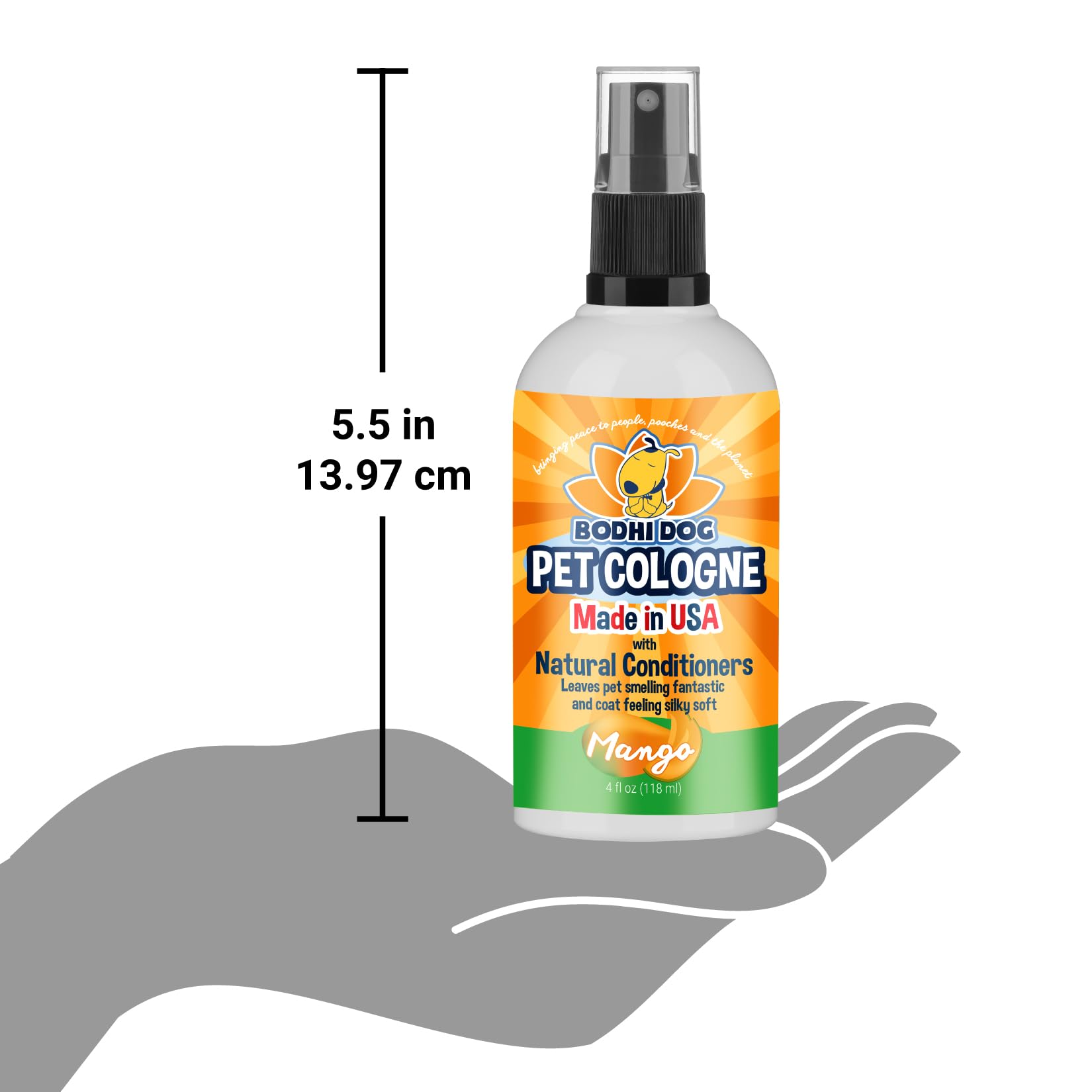 Bodhi Dog Natural Dog Cologne | Premium Scented Deodorizing Body Spray For Dogs & Cats | Neutralizes Strong Odors | Dog Perfume With Natural Dog Conditioner | Pet Supplies (Mango, 4 Fl Oz (Pack Of 1)