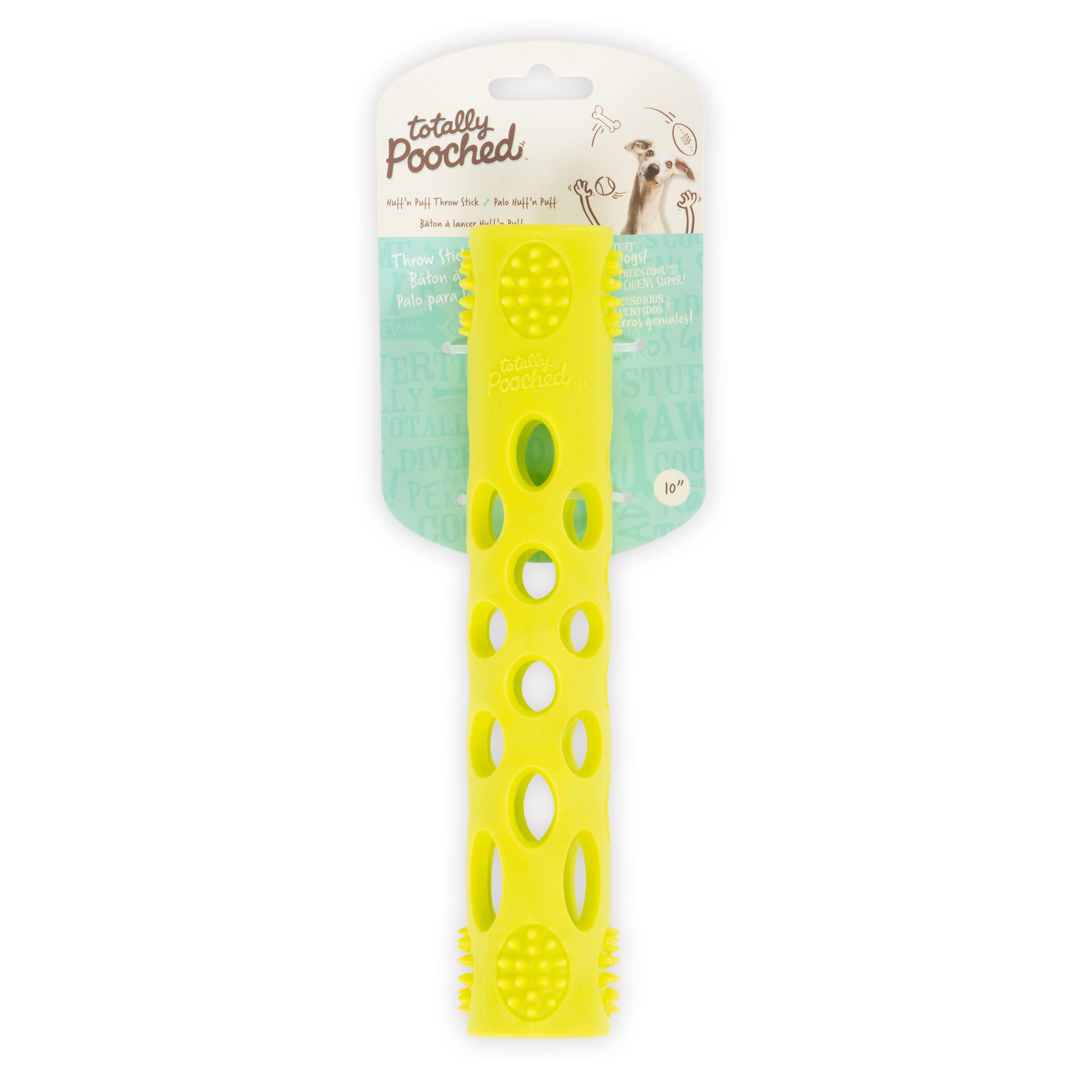Messy Mutts TPR Puzzle Stick for Dogs | 10” x 2” Interactive Toy & Tooth Cleaner | Green