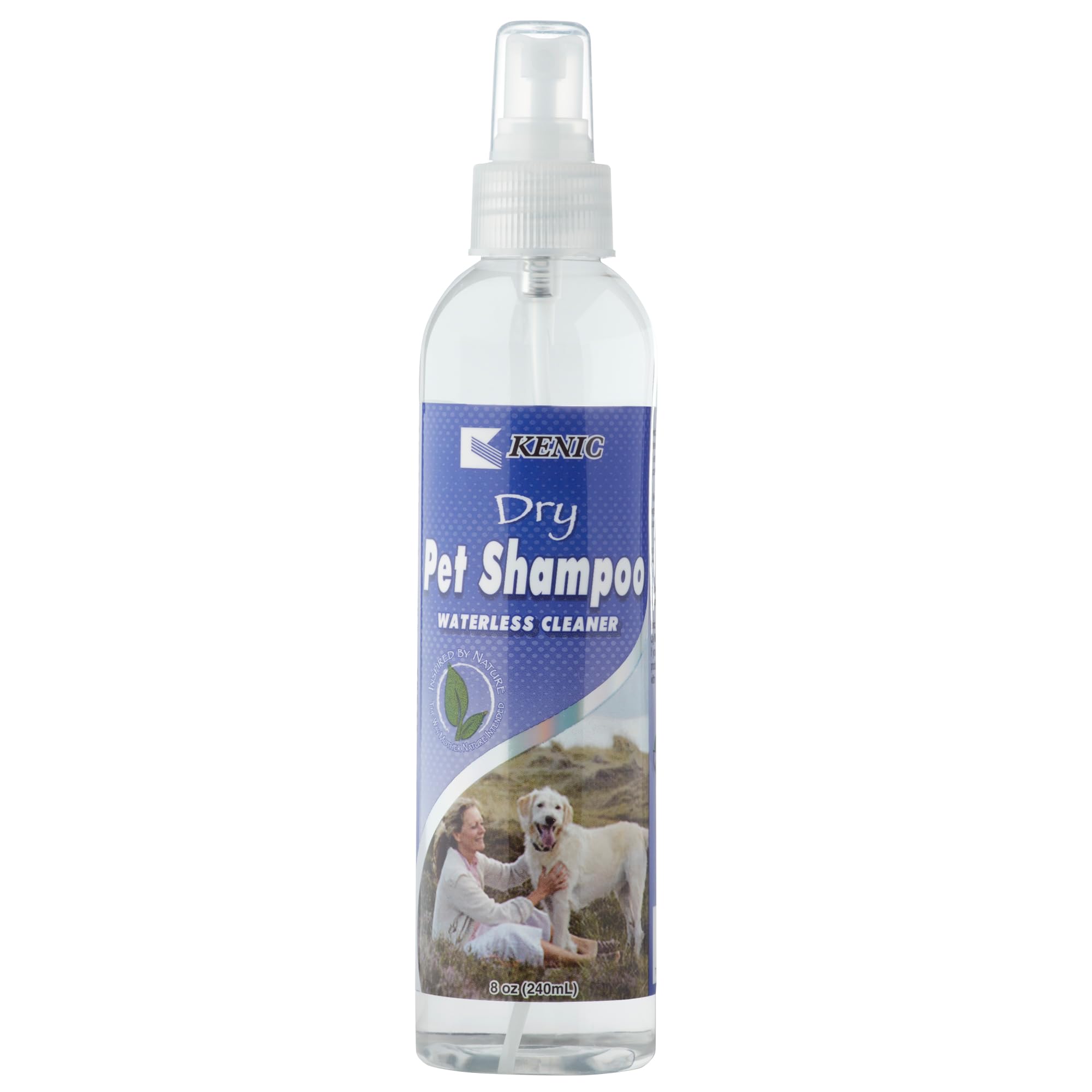 Kenic Refreshing Apple-Scented Pet Dry Pet Shampoo Spray Cleanser for Dogs, Cats, Ferrets & Rabbits, Spot Clean Spray, No Rinse 