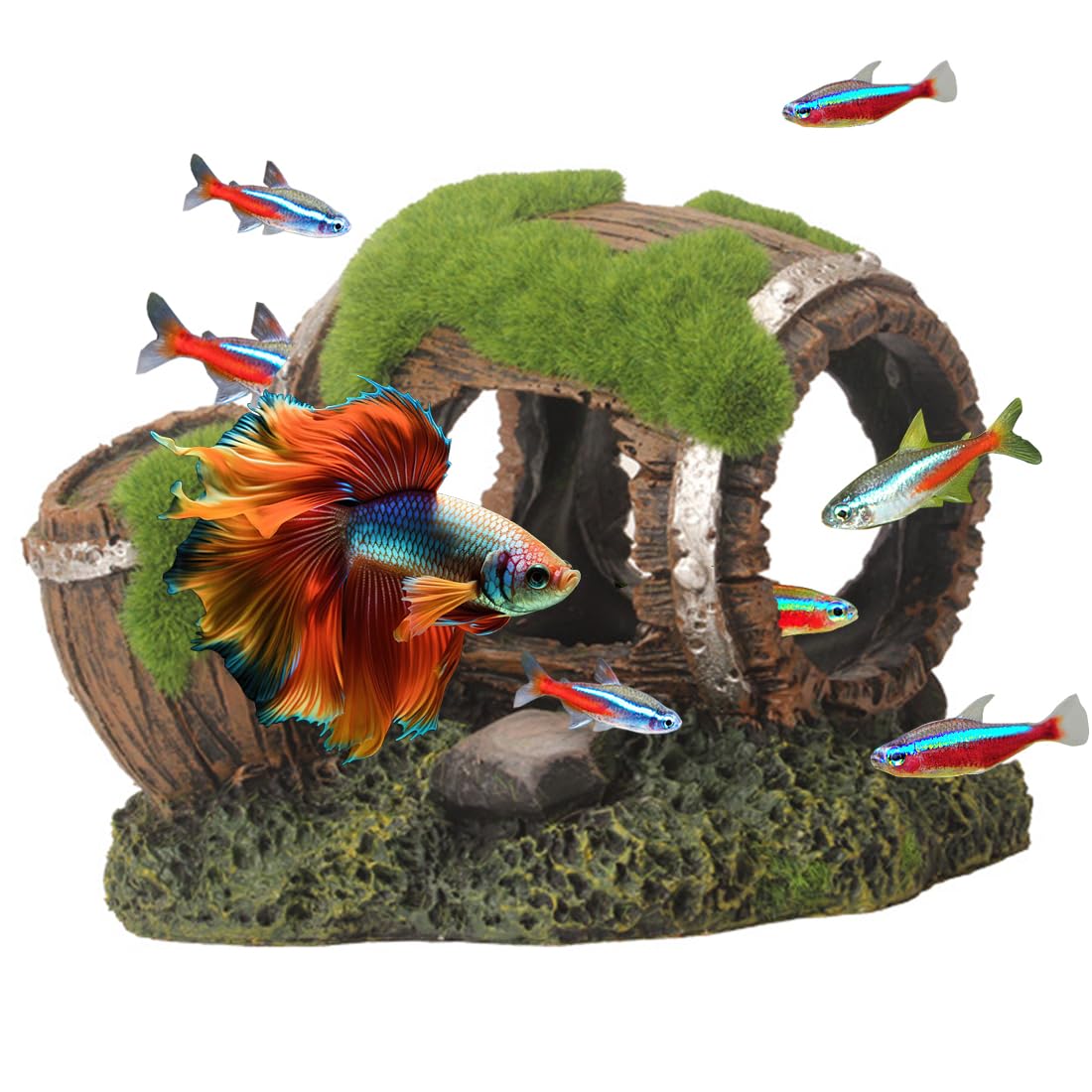 TANOMA Betta Fish Cave Aquarium Hideout, Aquarium Tank Decor Accessories, Fish Tank Ornament Large